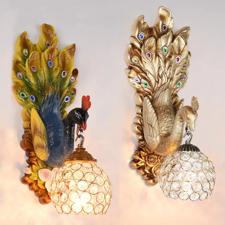 

Европейская настенная лампа, светильник для спальни, гостиной, гостиницы, роскошный коридор, лестница, креативное французское украшение па...