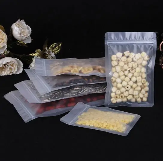 100 шт матовый пластиковый мешок Ziplock с плоской подошвой полупрозрачный на молнии