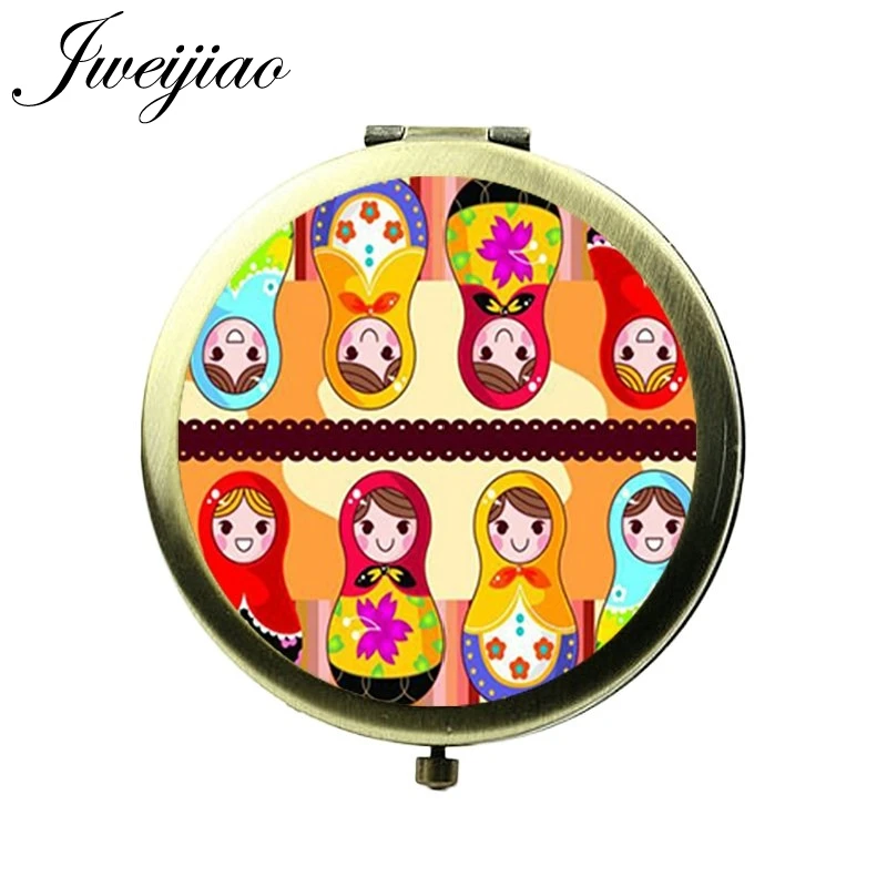 Винтажная бронзовая Матрешка JWEIJIAO стекло кабошон карманное зеркало русская