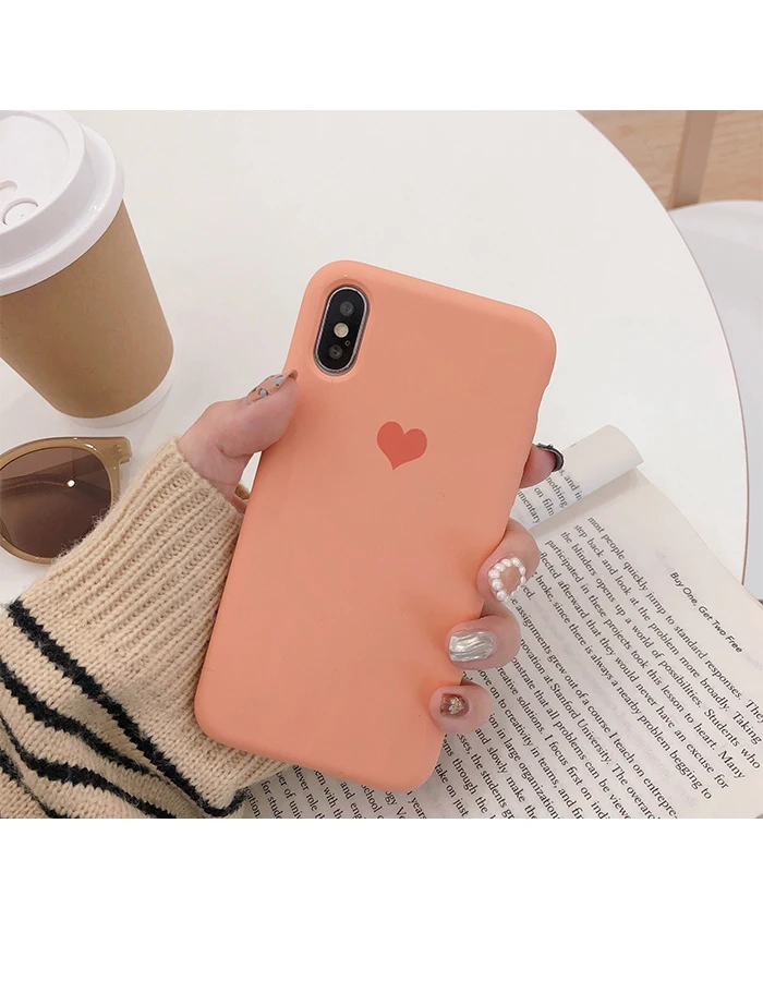 GlamPhone чехол простой сплошной цвет Любовь Сердце чехол для телефона для iPhone X XS Max XR Мягкий силиконовый чехол для iPhone 7 8 6 6s Plus чехол