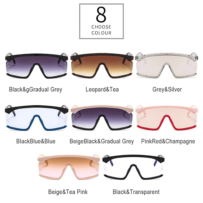 

Oversized Square Sunglasses Women Clear Glasses Punk Big Frame Sun glasses Men Cool Goggles colorful Gradient Eyewear Travel