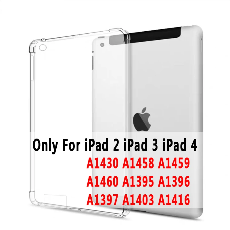 For iPad 2 3 4 Прозрачный прямая сопротивление силиконовый чехол для Apple iPad 2/3/4 9,7 Air 1 2 5 6 iPad Pro 9,7 11 10,5 12,9 мини-платье на возраст 2, 3, 4, 5, 10,2 чехол - Цвет: For iPad 2 3 4