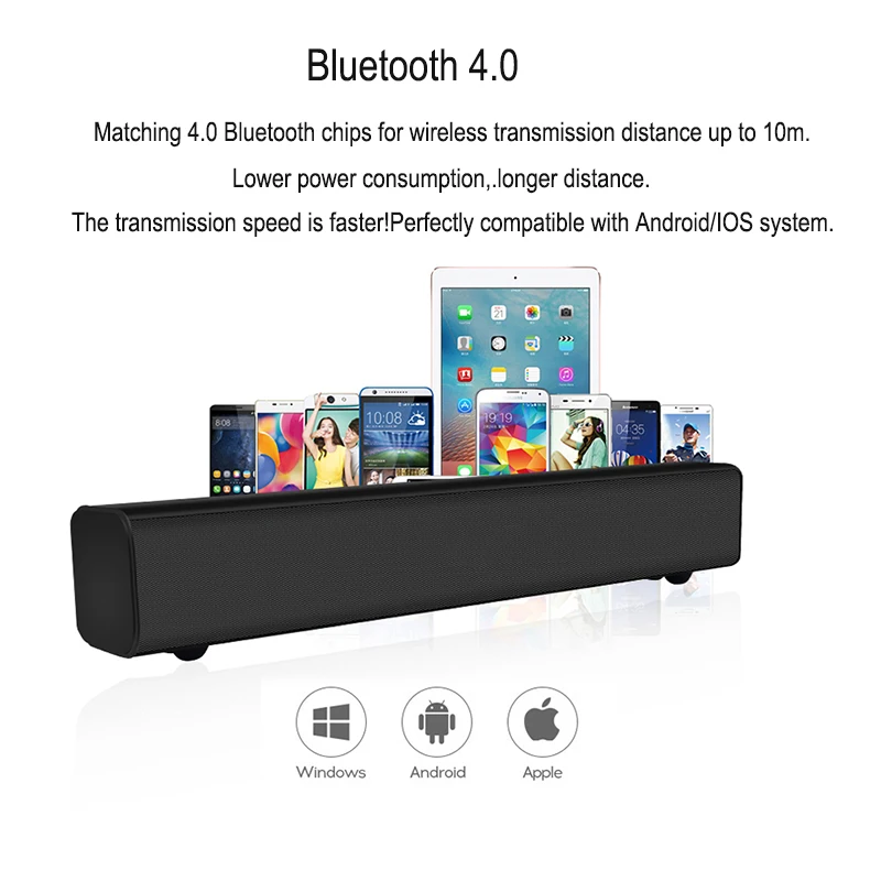Двойной Вт 20 драйверы динамик 4400 мАч HIFI сабвуфер стерео 10 Bluetooth с технологией BassUp