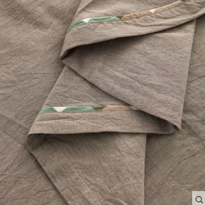Jinpei Classic plain cotton sleeve yarn - dyed washed four piece set solid Embroidered bed textile | Дом и сад