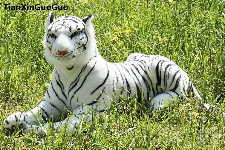 

white prone tiger plush toy artificial tiger large 75cm soft doll throw pillow birthday gift b2740