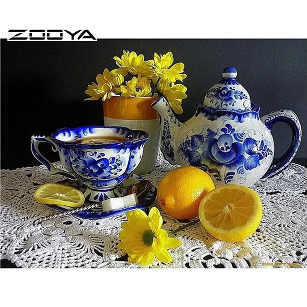 ZOOYA DIY Алмазная вышивка картина кофейные чашки 5D 100% общая площадь Выделите сам