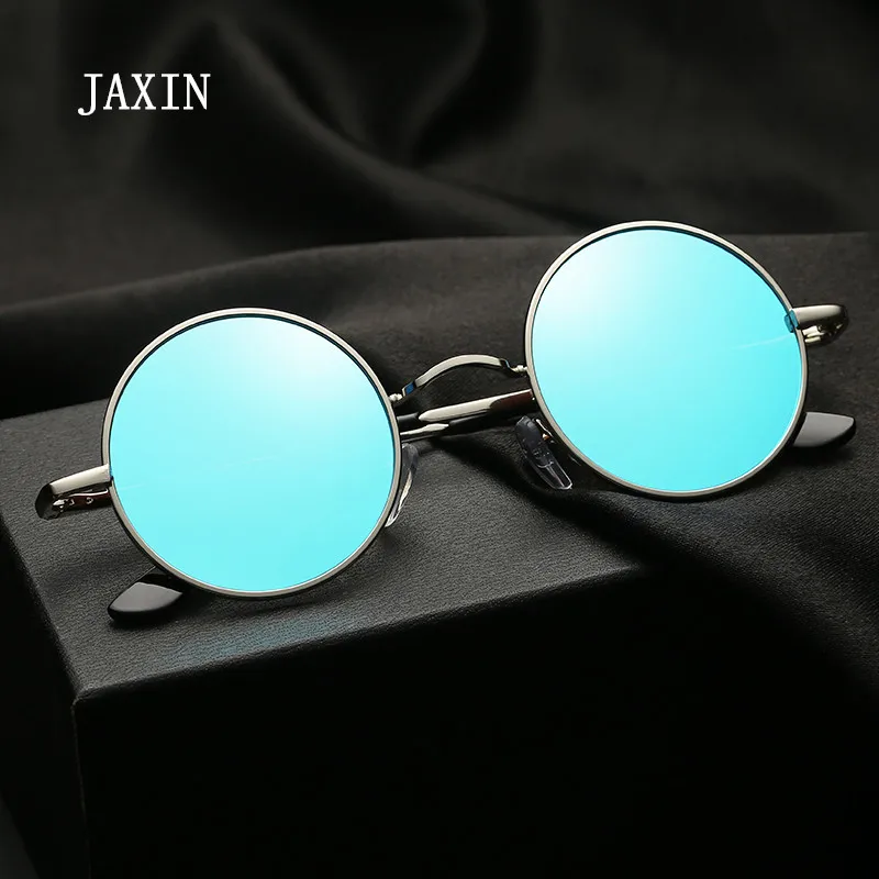JAXIN поляризованные мужские солнцезащитные очки круглые классические дикие