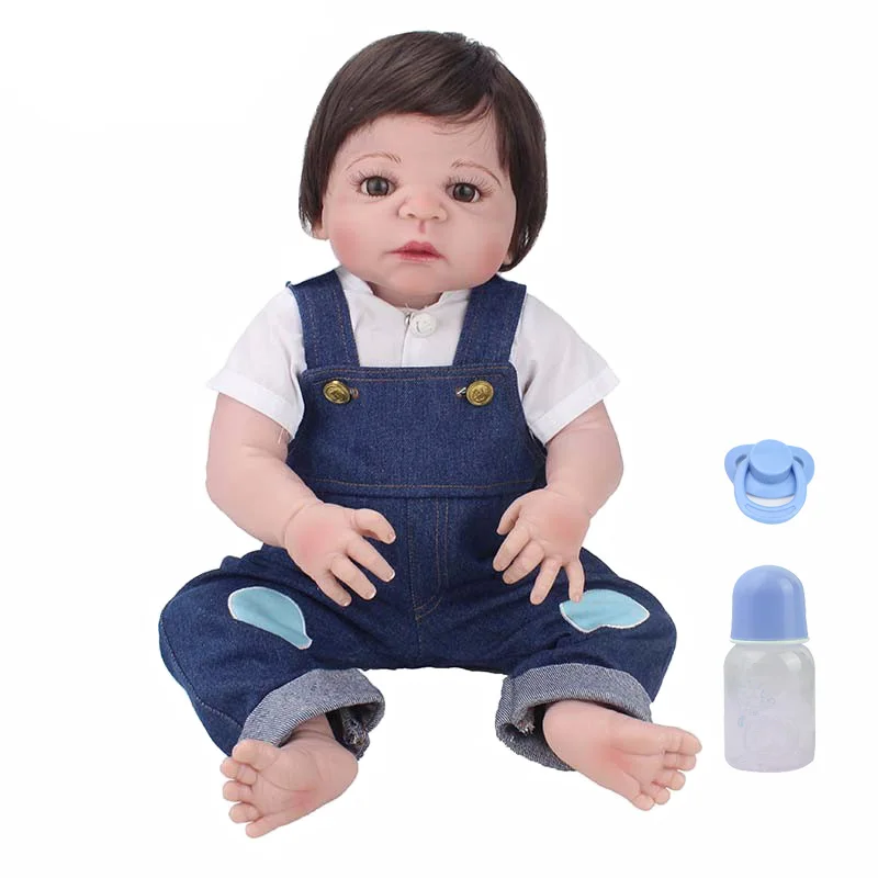 

Кукла NPK bebes Reborn boy полностью силиконовая виниловая Кукла reborn baby Doll child Playmate подарок 23 "57 см для малышей bonecas infantil menina