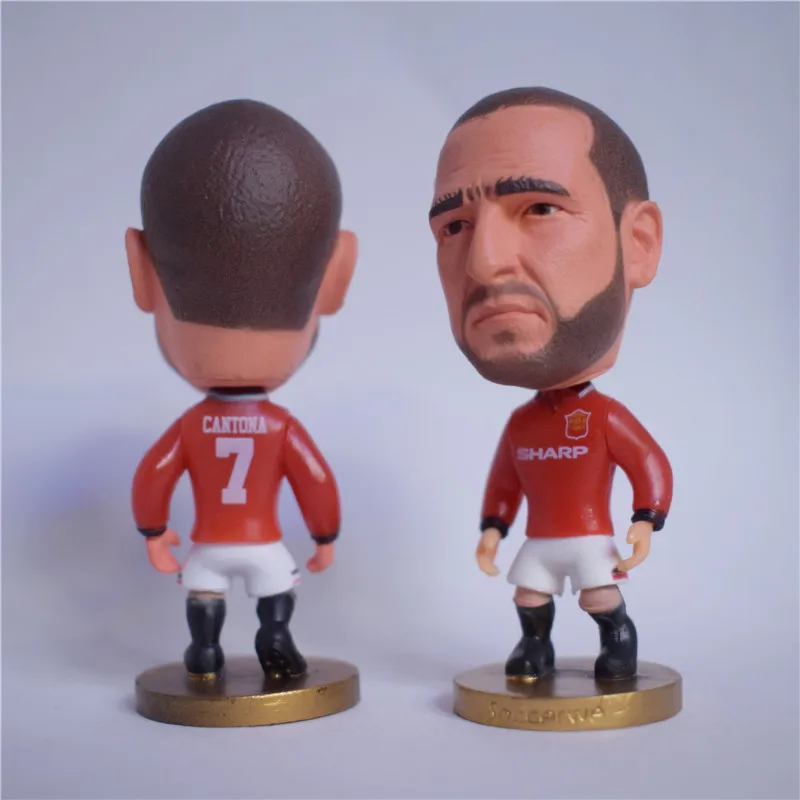 Soccerwe Мультфильм Футбол Звезда куклы MU #7 # Eric Cantona Мини фигурки статуи детская