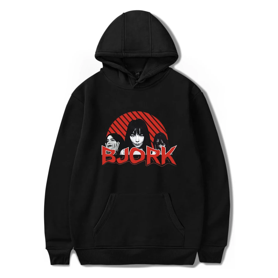 

Aikooki New Arrival Bjork Hoodies Men/Women Fashion Casual Popular Black Sweatshirts Print Bjork Hip Hop Hoodie Top Clothes