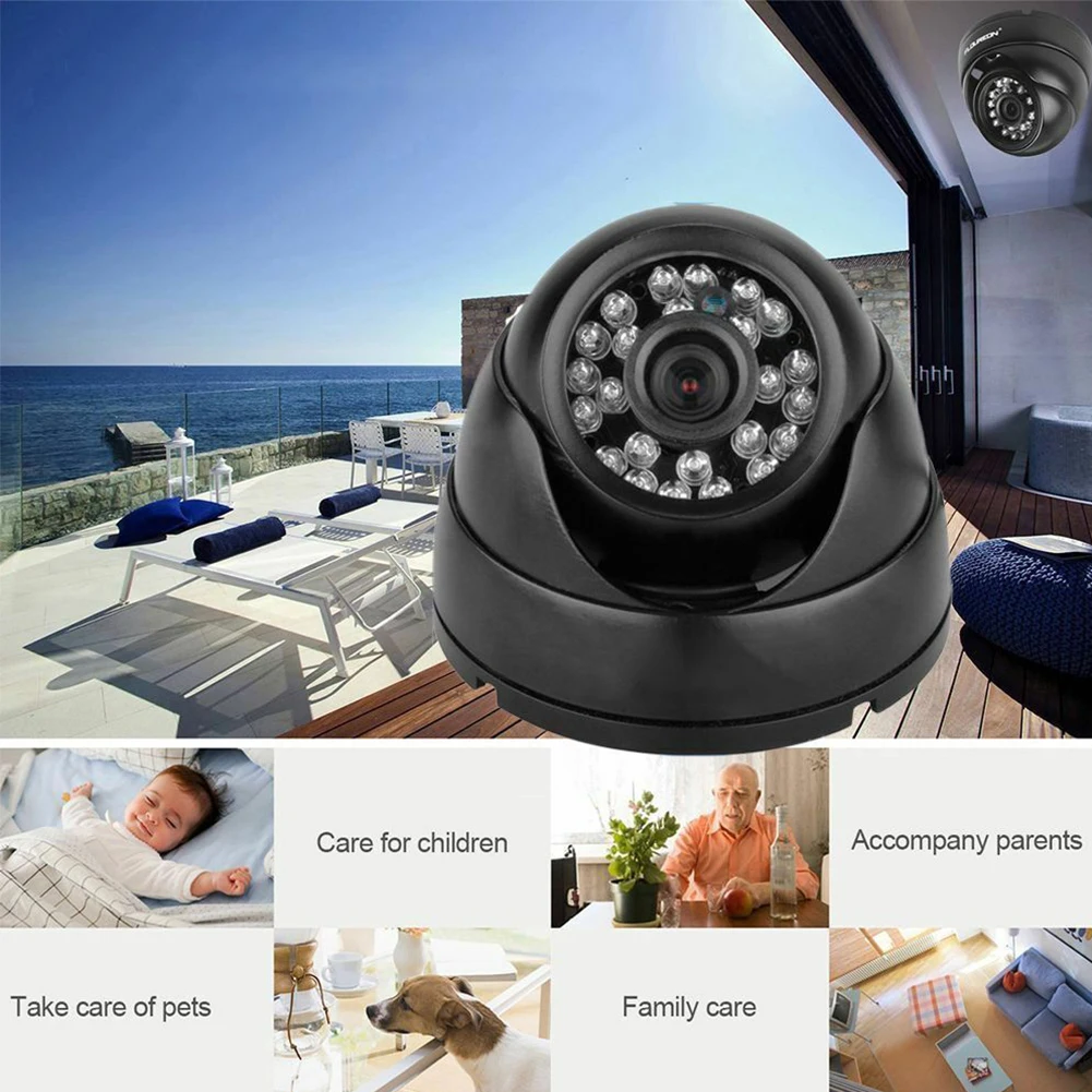 Компактная камера видеонаблюдения безопасности пластик автобус купол