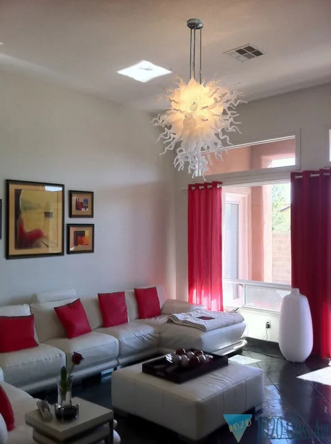 Free Shipping 110/220v AC Led Splendid Art Glass Dining White Glass Chandelier Lamp