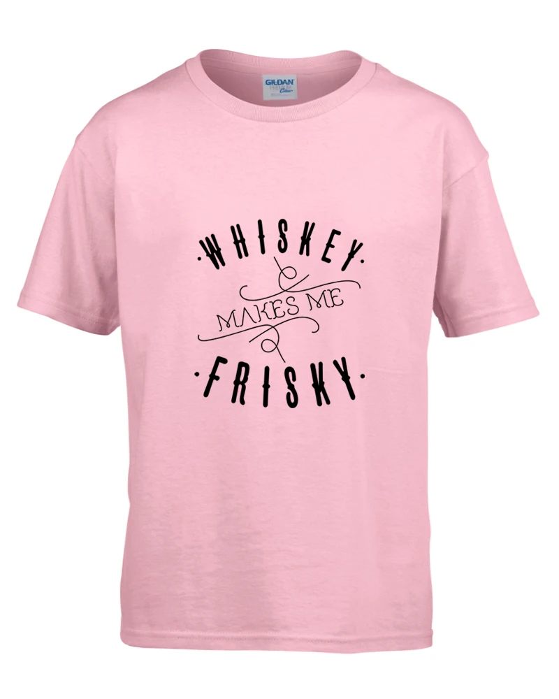 Whiskey Make Me Frisky/забавные детские футболки с буквенным принтом Новинка лета 2018 года
