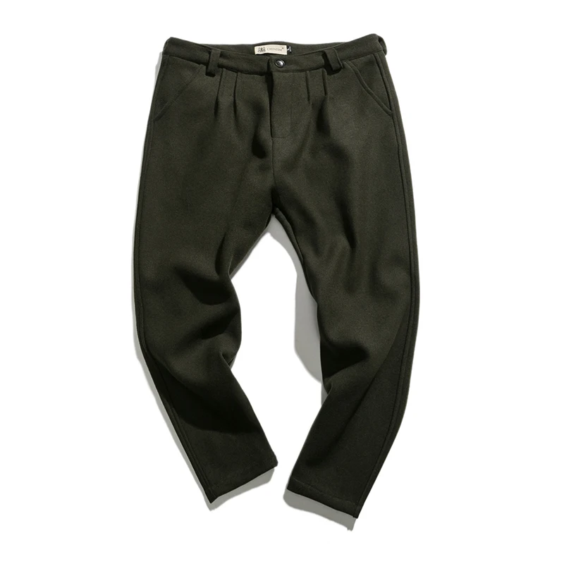 Chinism Военная классический Для мужчин Повседневное брюки шерсть и хлопок s