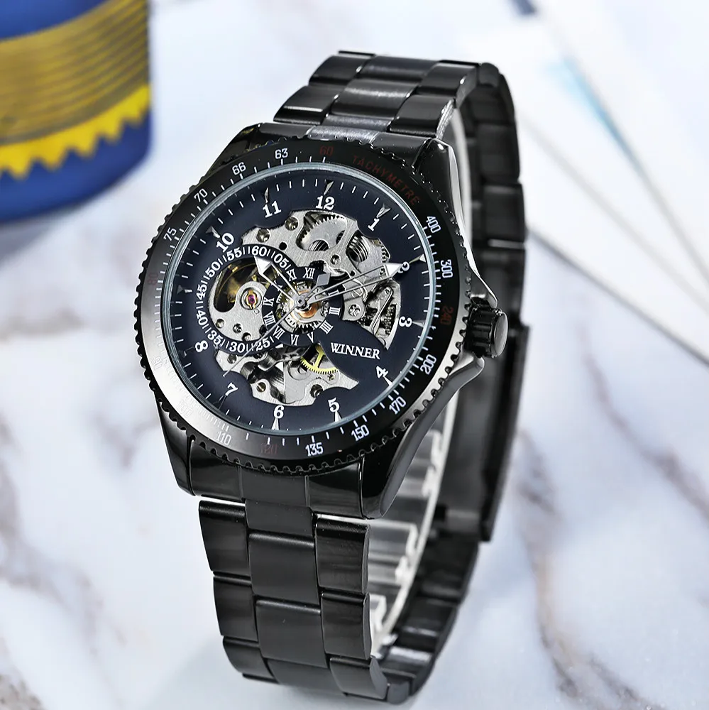 Часы наручные WINNER Мужские механические брендовые автоматические полностью