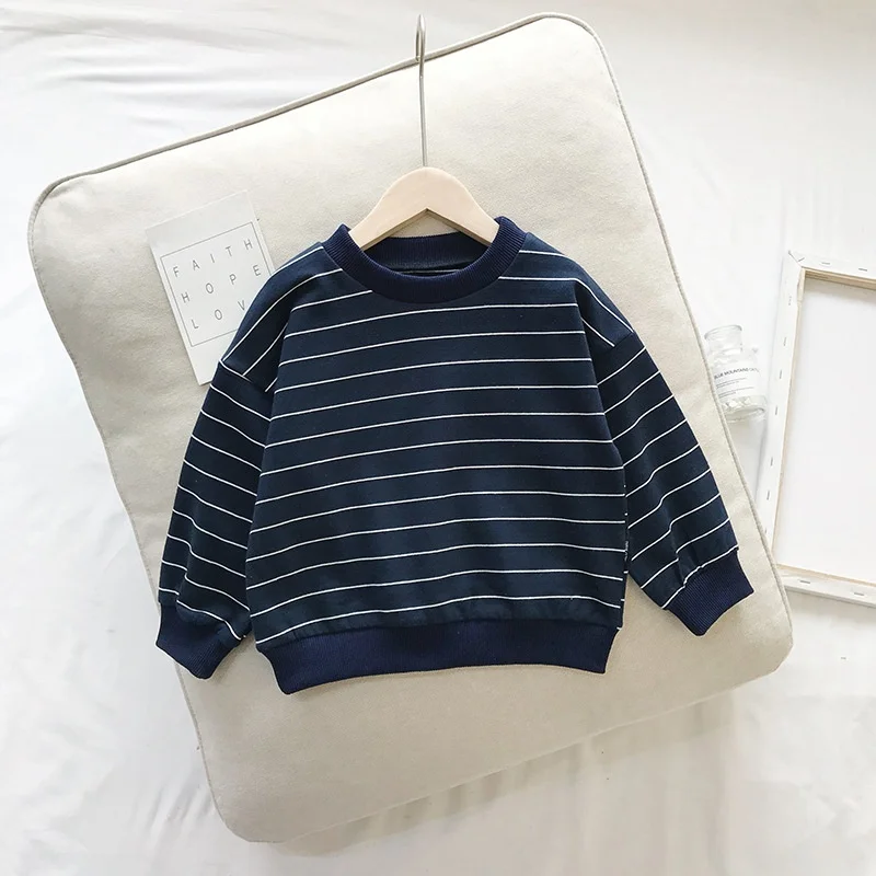 Casual Autumn Boys Sweatshirt Infants Toddler Baby Clothes Kids Children Striped Long Sleeve Pullover Tops Sweatshirts S8916 |