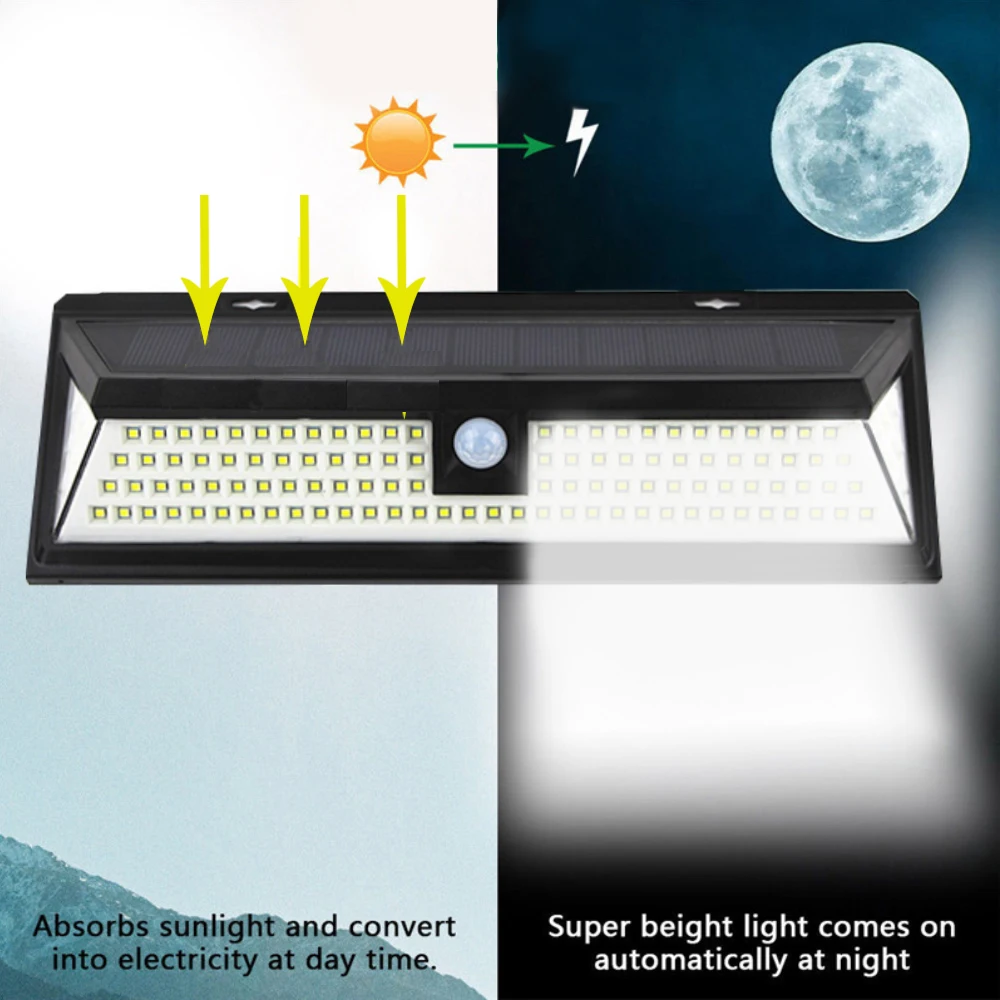 LEDs Solar Powered Light Outdoor Motion Sensor Garden Wall Waterproof 3 Mode 44/90 Rechargeable Lamp | Лампы и освещение
