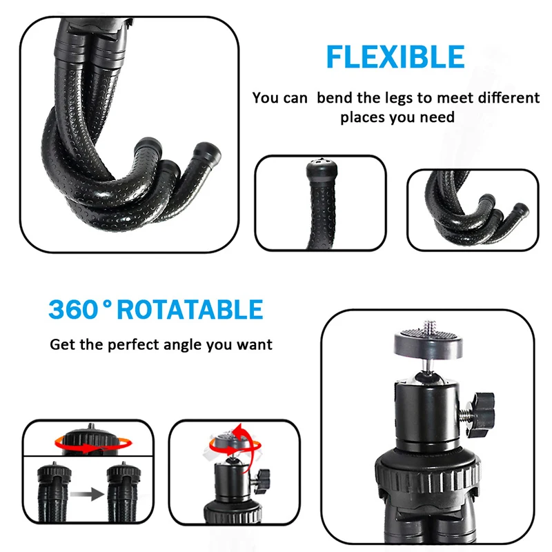 Портативный Гибкий держатель для камеры сотового телефона регулируемый штатив с