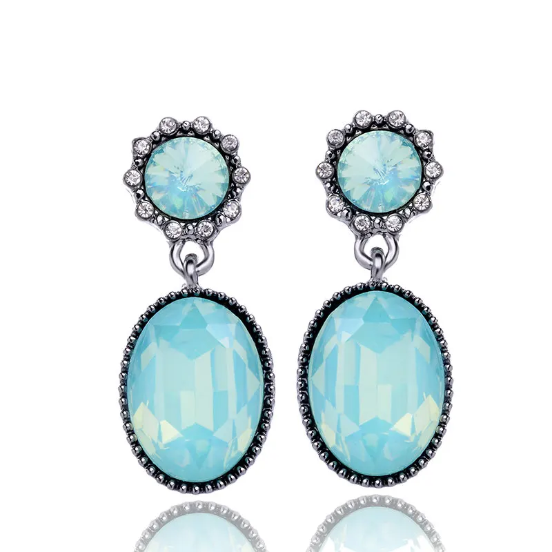 19 цветов блестящие элегантные серьги подвески с искусственным драгоценным