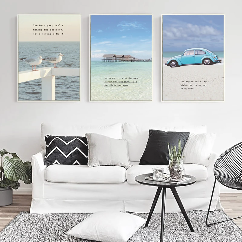 Posters And Prints Canvas Painting Wall Art Photo For Living Room Bedroom Picture Nordic Seascape Phrase Home Decoration | Дом и сад