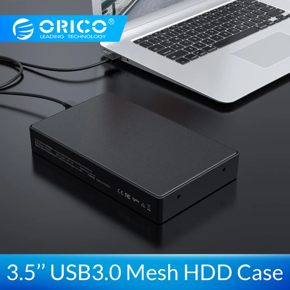 Чехол ORICO 3," SATA для USB 3,0 HDD, полностью сетчатый жесткий диск для жесткого диска, внешняя поддержка 12 ТБ Max для SSD диска HDD Box