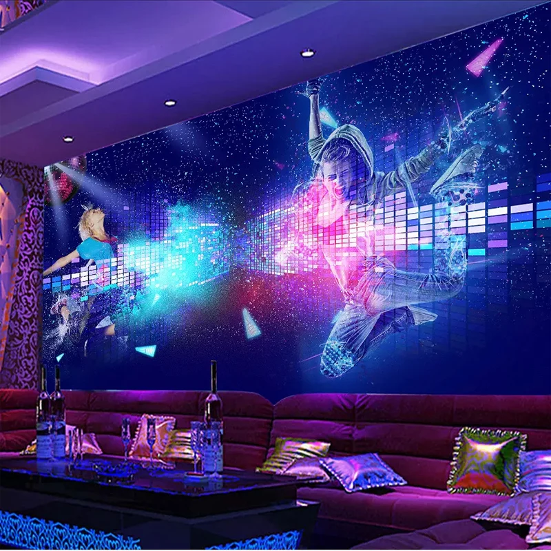 

Custom Mural Wall Cloth Sexy Beauty Colorful Cool Wallpaper Hotel Bar Nightclub Off Entrance Background Wall Decoration Fresco