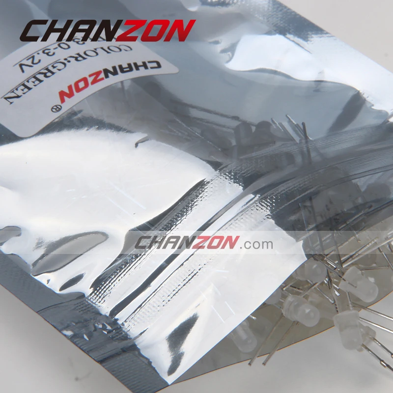 CHANZON 100 шт. 3 мм зеленый Рассеянный светодиод Широкий угол круглый светоизлучающая