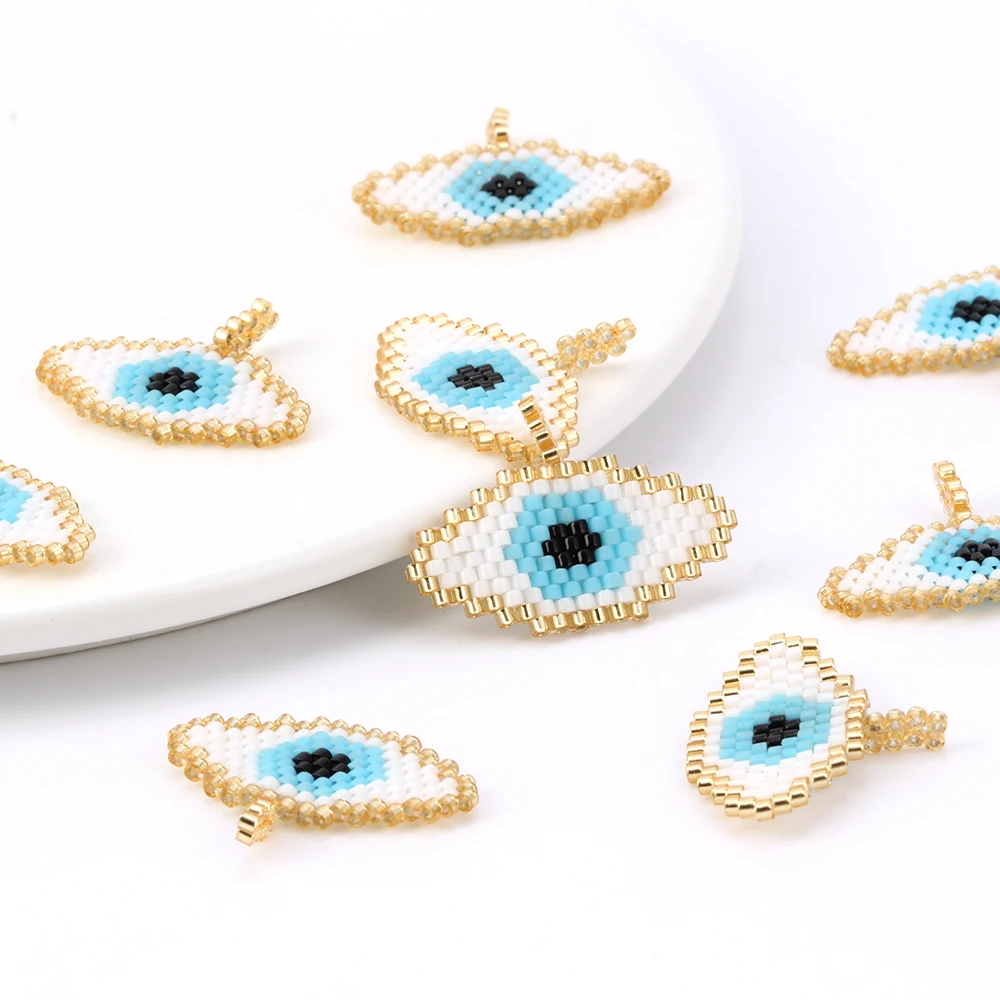 MEIBEADS 1 шт. Miyuki бусины чармы «от дурного глаза» кулон для женщин, сделай сам, Ожерелья Подвески Ювелирные аксессуары ‒ серёжки колье Подарочное