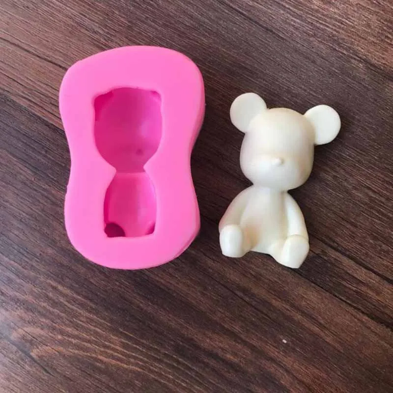 bear mold Блочный алфавит, ароматический гипс, пластырь, цифры, формы, буквы, бетонная форма, бетонный медведь, декоративная форма - Цвет: bear mold