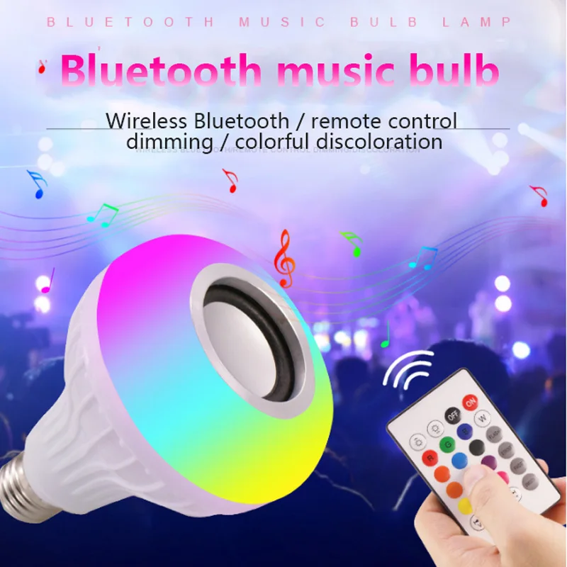 RGB Wireless Bluetooth Speaker Bulb Music Playing Energy Saving Soptlight With remote control LED Light Lamp Remote Control | Электроника
