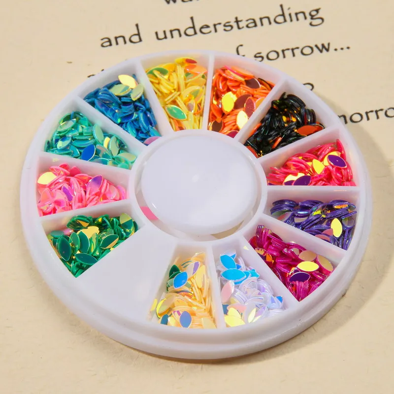 Беззеркальный 1 коробка Русалка блеск для ногтей блестки красочные конский глаз