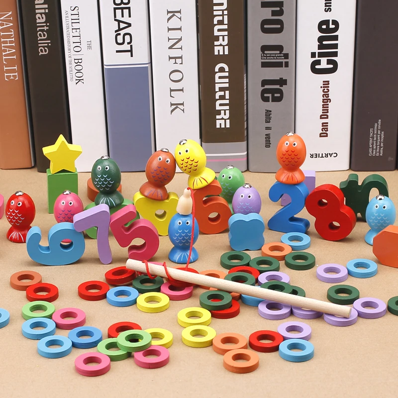 

Montessori Materials Learn To Count Numbers Matching Digital Shape Match Preschool Early Education Children Wooden Toys