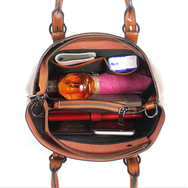 New 2019 Genuine leather women bag fashion lady handbag Casual solid color shoulder High capacity Messenger bags | Багаж и сумки