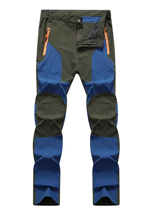 Green Blue Facecozy для Для мужчин на открытом воздухе быстросохнущая рыболовные штаны в стиле пэчворк восхождение ветрозащитный Пеший Туризм Восхождение брюки Кемпинг походы брюки - Цвет: Green Blue