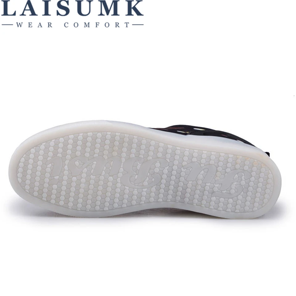 2021 LAISUMK зарядка через USB светящийся светодиодный кроссовки Для мужчин унисекс