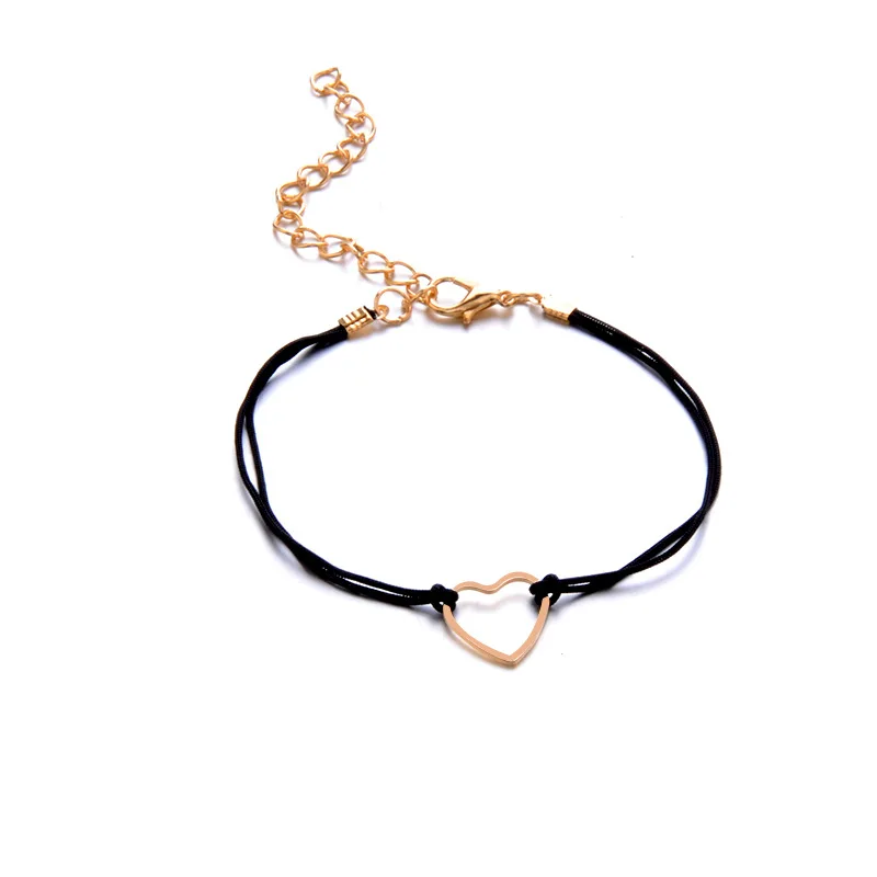 3 Pcs/set Fashion Bohemia Bow Knot Heart Rope Charm Bracelet Set Women Gold Color Chain Link Braclet Pendant Handmade Jewelry | Украшения и