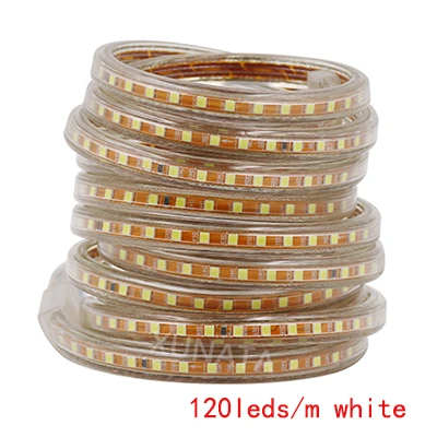 120leds white 276 светодиодов/м трехрядная Светодиодная лента 2835, 220 В, 240 в, водонепроницаемая светодиодная лента, теплый белый свет, домашнее декоративное освещение, Новинка - Испускаемый цвет: 120leds white