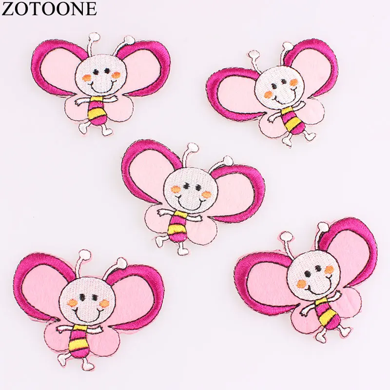 Zotone Тигр Панда патч Вышивка Бабочка джинсы Железный стикер для одежды аппликация