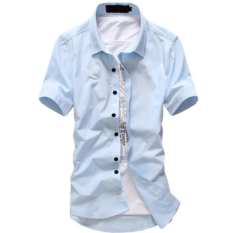Модная рубашка 2020 для молодых людей отдыха однотонная повседневная хлопковая