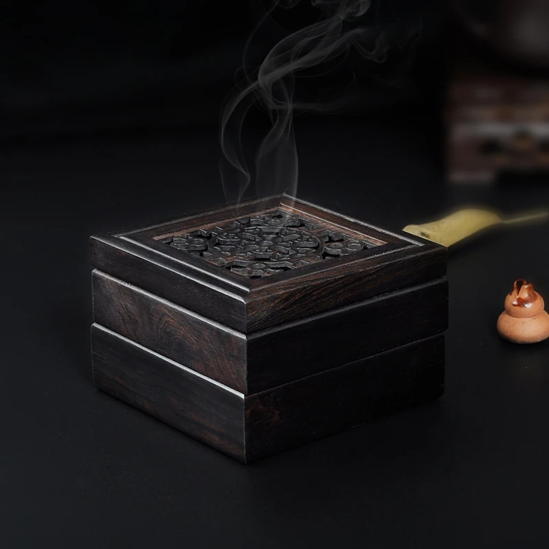 Ладан Катушки коробка фиолетового качества черное дерево с двойной Креатив