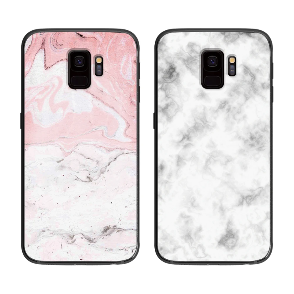 Окрашенный прозрачный мраморный мягкий чехол для телефона Samsung Galaxy S6 S7 S8 S9 S10e Plus