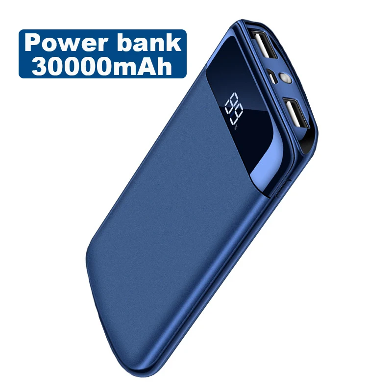 30000 мАч Внешний аккумулятор внешний 2 USB светодиодный портативное зарядное