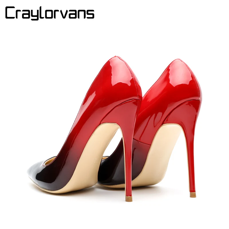 Craylorvans/классические красные и черные двухцветные туфли на высоком каблуке