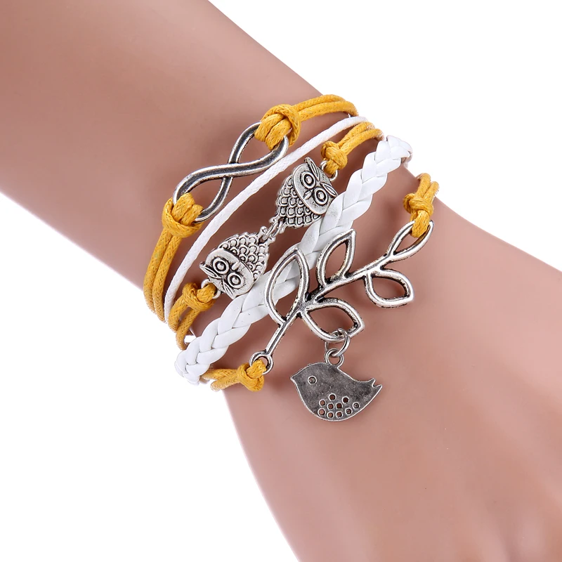 Браслет с шармами в виде совы и птиц|bracelets for|charm braceletcharm bracelets for women |