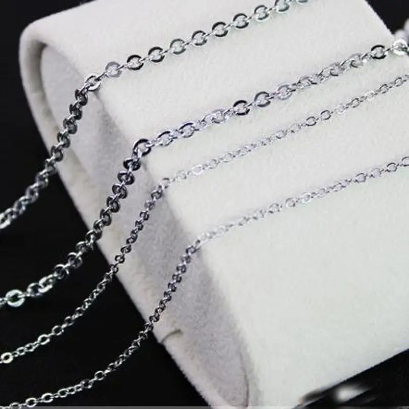 

Wholesale Sale! 100pcs/Lot 16"-40" 316L stainless steel necklace 1.5/2/2.4/3.2MM Cross chain for women men jewelry silver colo
