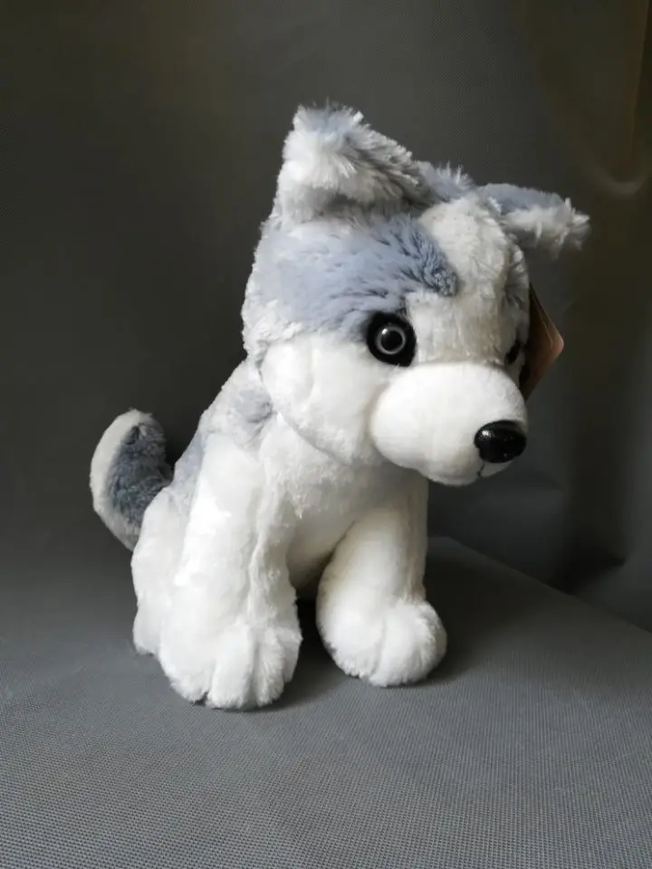 Около 30 см Лайка с серым окрасом плюшевые игрушки мягкая кукла подушка игрушка