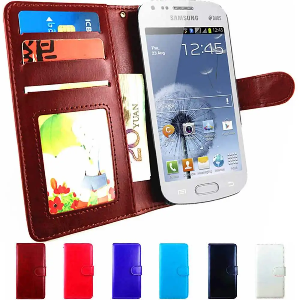 Кожаный чехол бумажник с откидной крышкой для Samsung Galaxy S3 Mini i8190 GT i8200 телефона