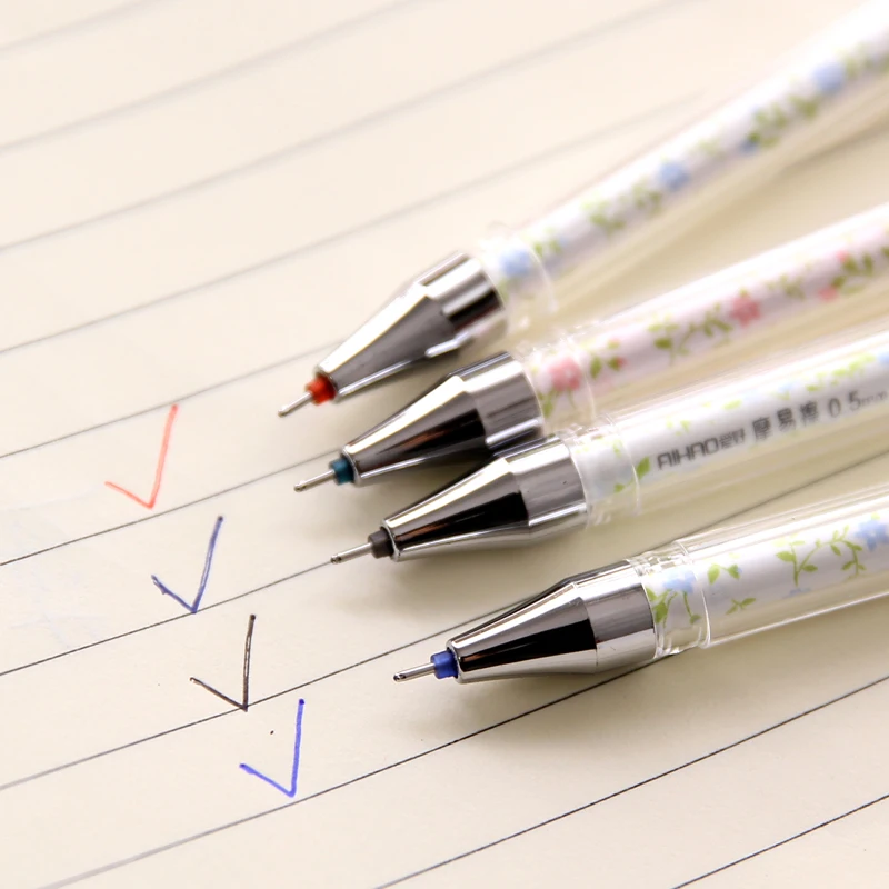10 шт. 0.5 мм Aihao 4560 качество цвет: черный синий темно синие чернила гелевая ручка