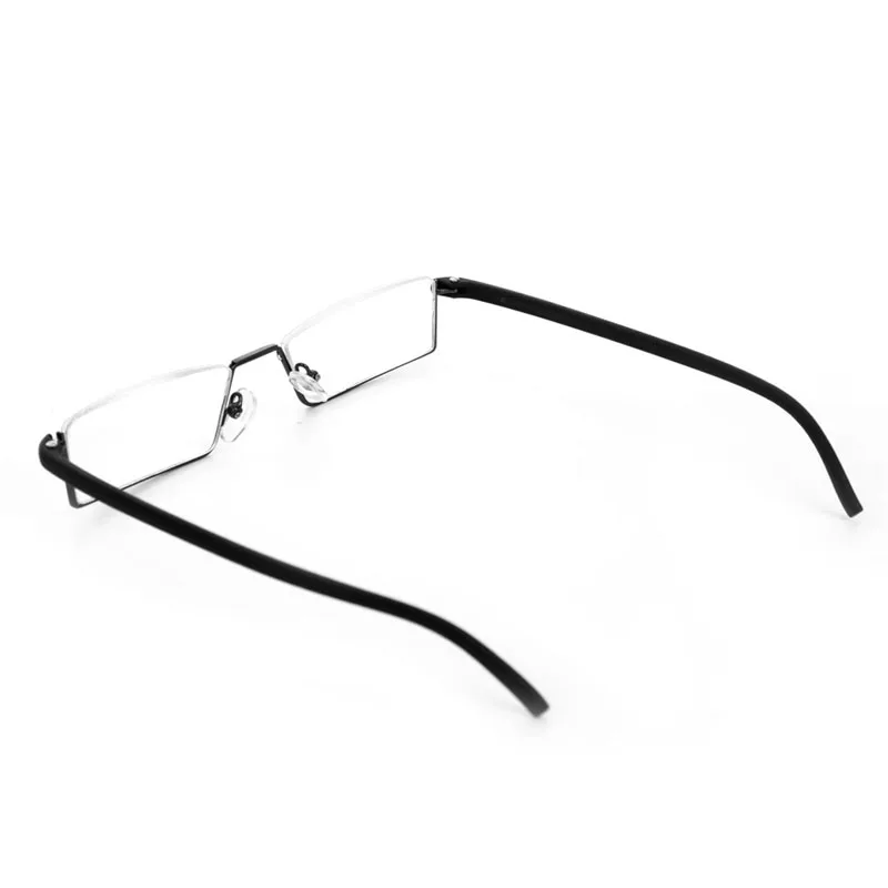 Гибкий чёрного Tr90 с плоскими стеклами и половинной рамкой полу без оправы для