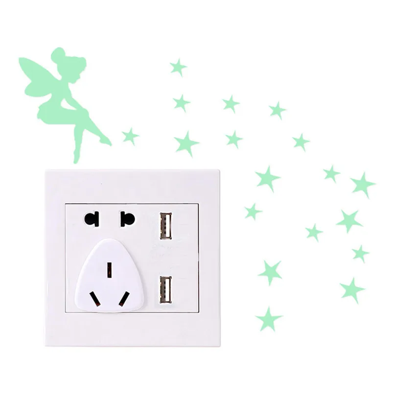 switch sticker wall decoration fairy luminous cover protection stickers for kids rooms animals #F#40AT28 | Дом и сад